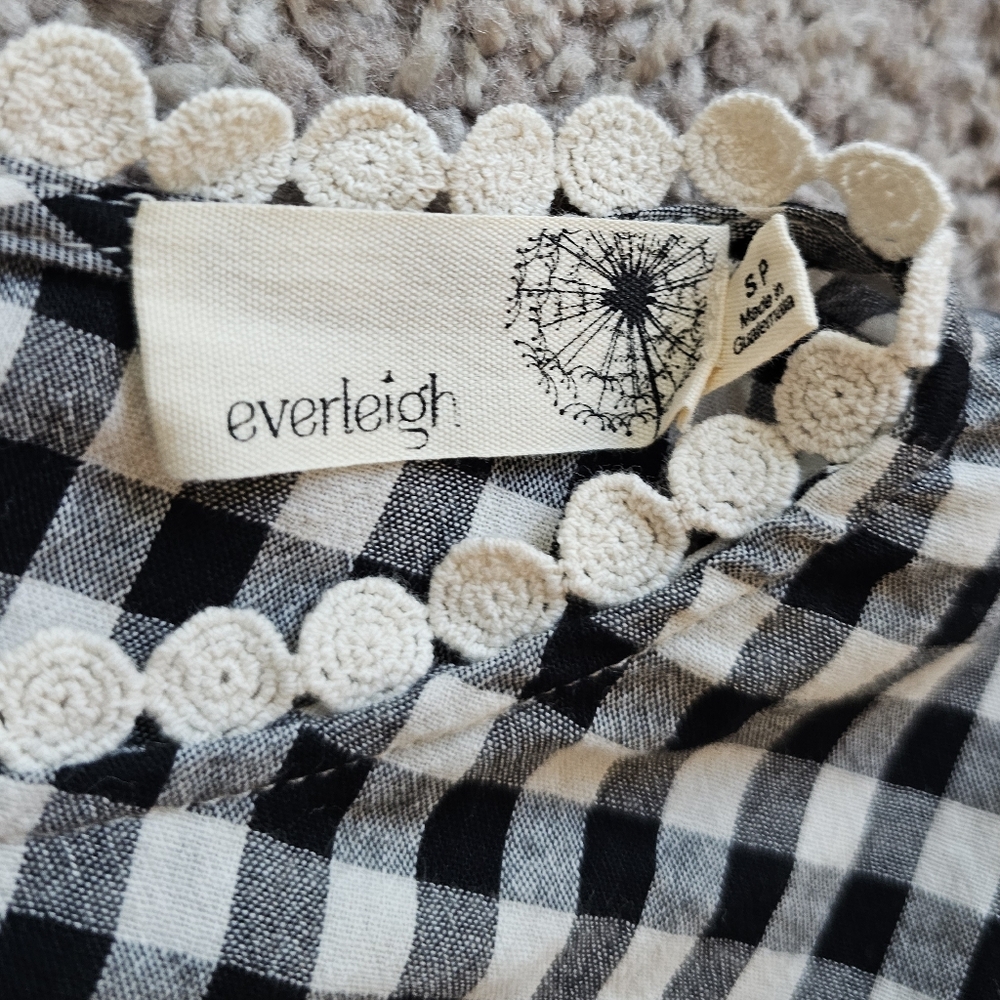 Anthropologie Everleigh Gingham Check Peplum Top Size Small - Picture 6 of 7